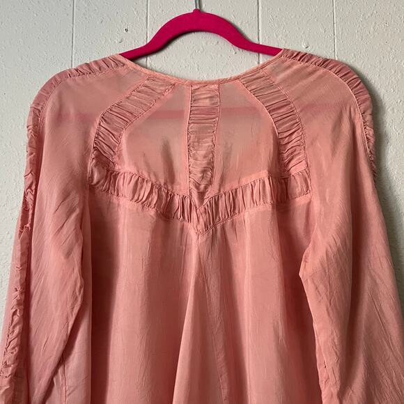 J. Jill Womens Babydoll Top Petite M Puff Sleeve Fairy Cottagecore Boho Chic - Picture 7 of 12